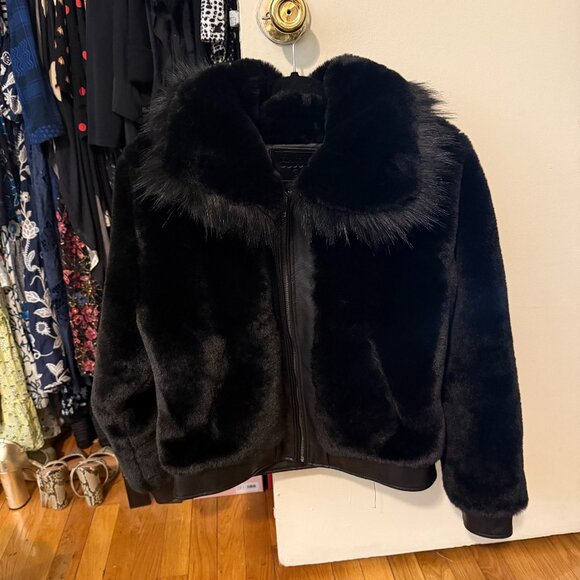 BlankNYC Black Noise Faux Fur Coat - Picture 6 of 15